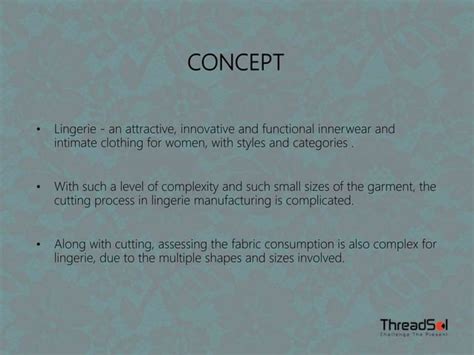 5 Factors You Should Consider In Lingerie Cutting PPT