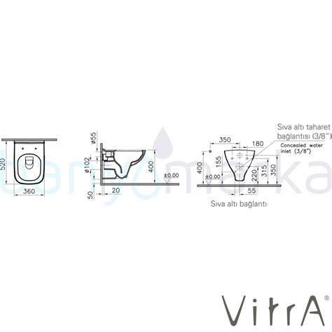 Vitra S20 Rim Ex Kanalsız Asma Klozet 52 cm