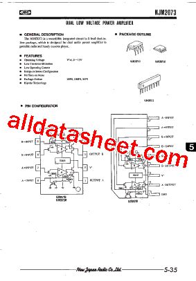 NJM2073M Datasheet PDF New Japan Radio