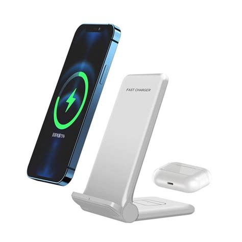 Быстрая беспроводная зарядка 20W+5W 2в1 для телефона и наушников Apple ...