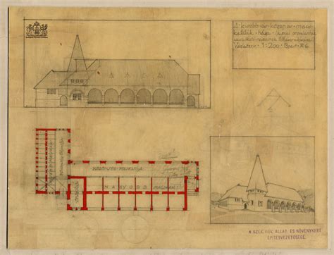 Vázlatterv homlokzat és alaprajz Kós Károly Virtuális Archívum