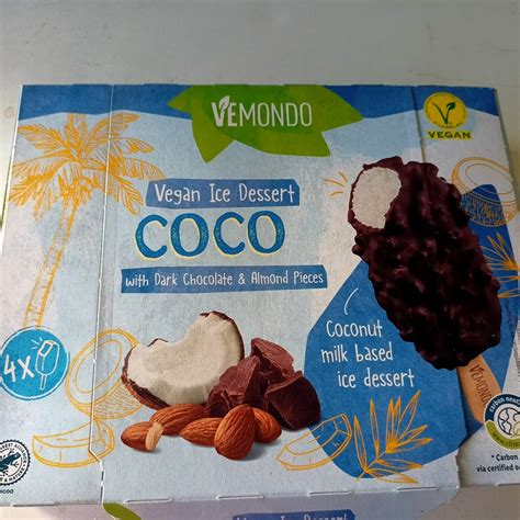 Vemondo Vegan Ice Dessert Coco With Dark Chocolate Almond Pieces