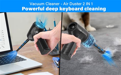 Meudeen Compressed Air Duster Mini Vacuum Keyboard Cleaner 3 In 1 Electric Air Spray