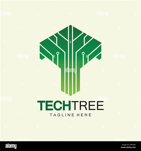 Tech Tree Logo Concept Green Network Technology Logo Vector Tech Tree