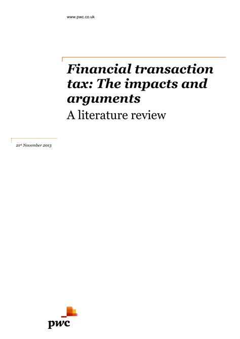 Rapport PwC sur la taxe sur les transactions financières 2013 PDF