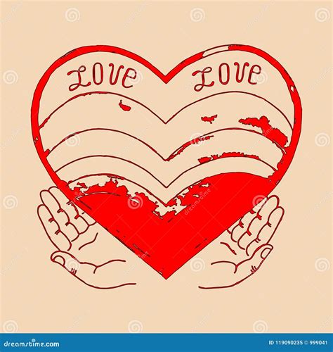 Love Hands Heart Vector Illustration Eps10  Stock Vector