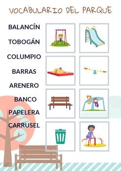 Park Scavenger Hunt Playground Vocabulary Matching IN SPANISH