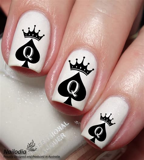 Queen Of Spade Nail Art Decal Sticker Nailodia