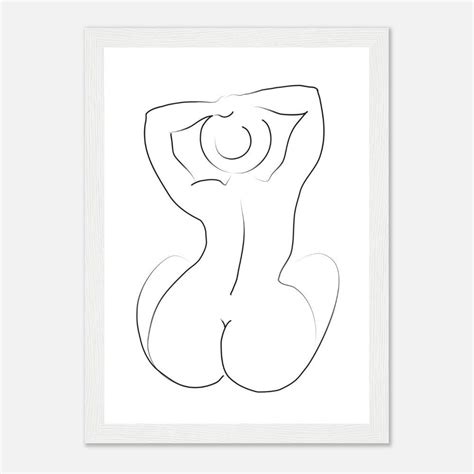 Abstract Nude Woman Body Line Art Print Nude Female Framed Wall Art Orginal Nude Model