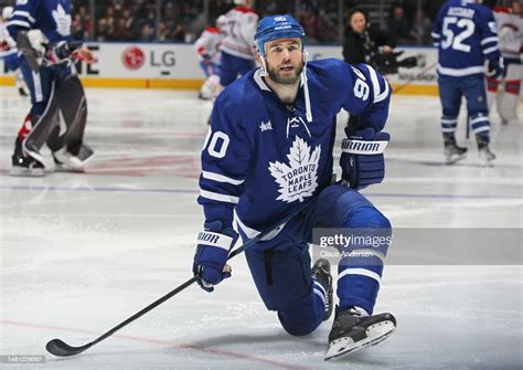 Ryan O'Reilly of the Toronto Maple Leafs stretches prior to action ...