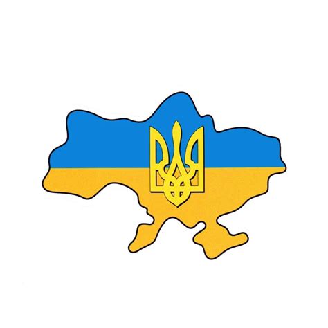 Pcs Cm Cm Ukraine Flag Trident Car Sticker Map Decal