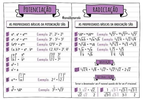 Potência E Radiciação - RADICIAÇÃO | Lettering tutorial, Ensino de matemática, Potenciação e ...