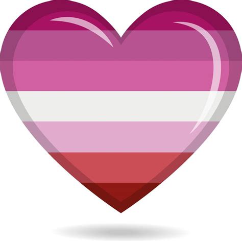Lesbian Pride Flag In Heart Shape Illustration 44629880 Vector Art At