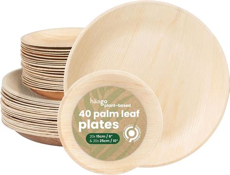 Amazon Haago Pack Palm Leaf Plates Combo Set Round