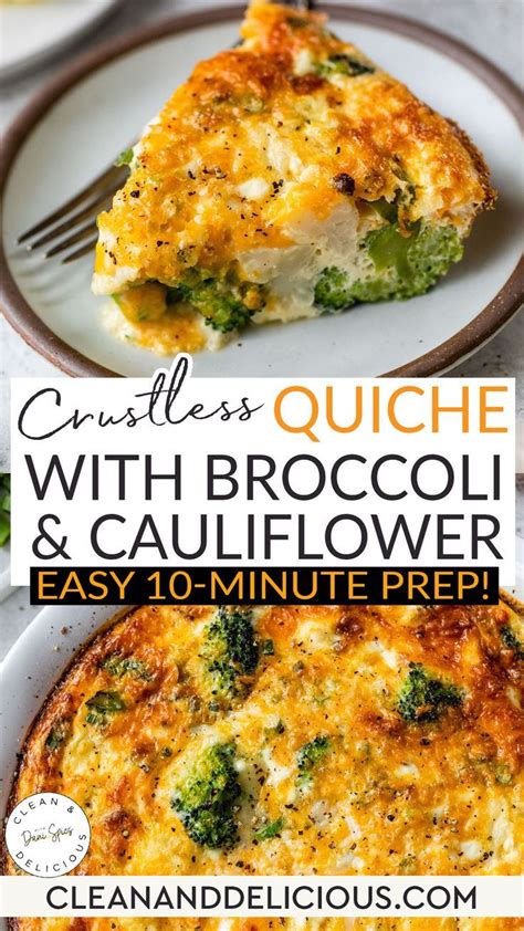 Crustless Quiche With Broccoli And Cauliflower Recipe Quiche