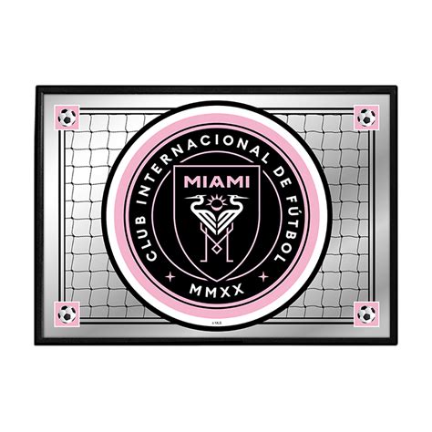 inter miami cf team spirit framed mirrored wall sign