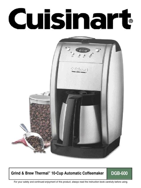 Cuisinart Coffee Maker Manual | Coffee | Foods