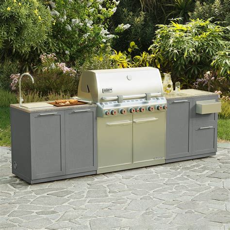 Weber Summit 6 Burner Built In Grill With 2 Piece Outsider Barbecues ...