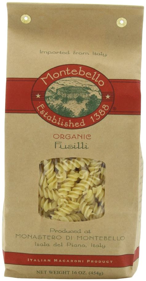 Amazon Montebello Organic Fusilli Artisan Pasta Non Gmo