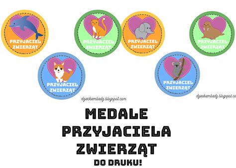 Medale Przyjaciel Zwierz T Do Druku