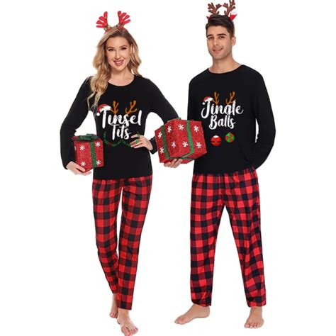 Jingle Balls And Tinsel Tits Funny Couple Xmas Pajamas Couples Outfit