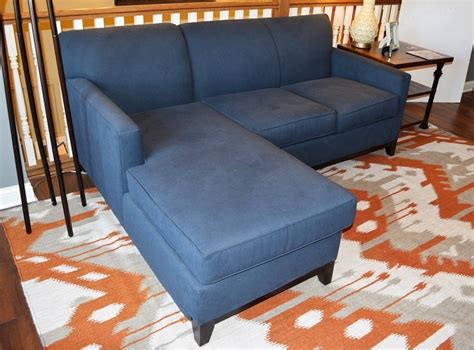 Rowe Furniture Navy Blue Sectional Sofa with Chaise : EBTH