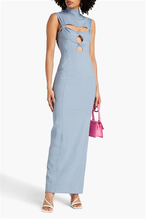 Jacquemus Palmi Twist Front Cutout Stretch Wool Maxi Dress The Outnet