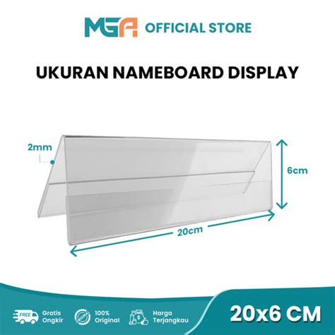 Promo AKRILIK PAPAN NAMA ACRYLIC DISPLAY SEGITIGA MEJA KANTOR 6X20 CM