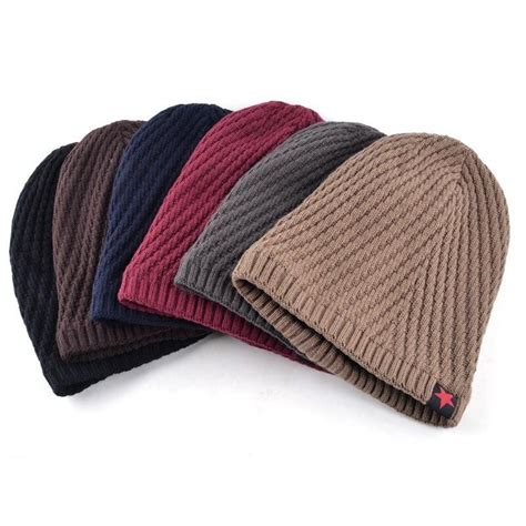 warm winter knitted bonnet woolen beanie star hats  men hats