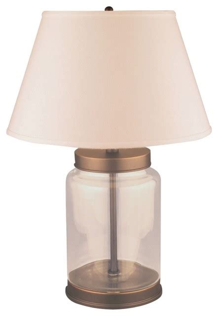 Country Cottage Clear Glass Removable Top Table Lamp Traditional