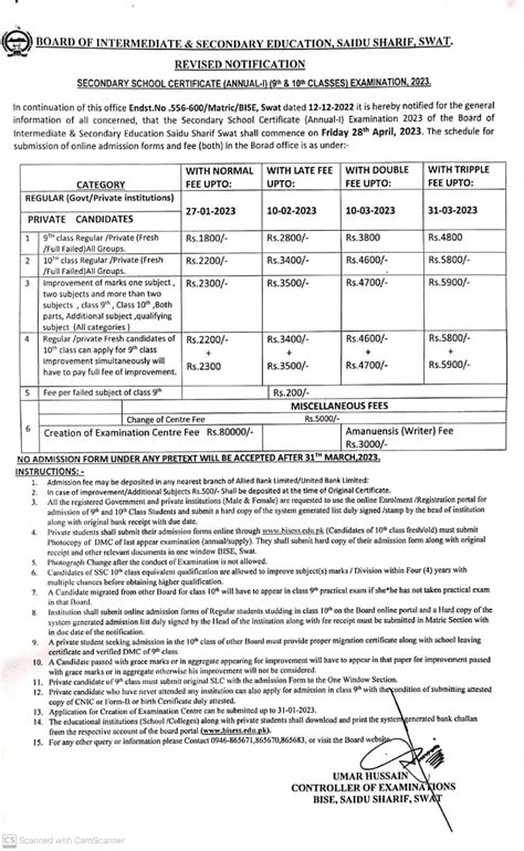 9th Class Registration Admission And Fee Structure 2023 All Boards