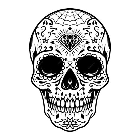 Ilustración De Calavera De Azúcar Vector Premium