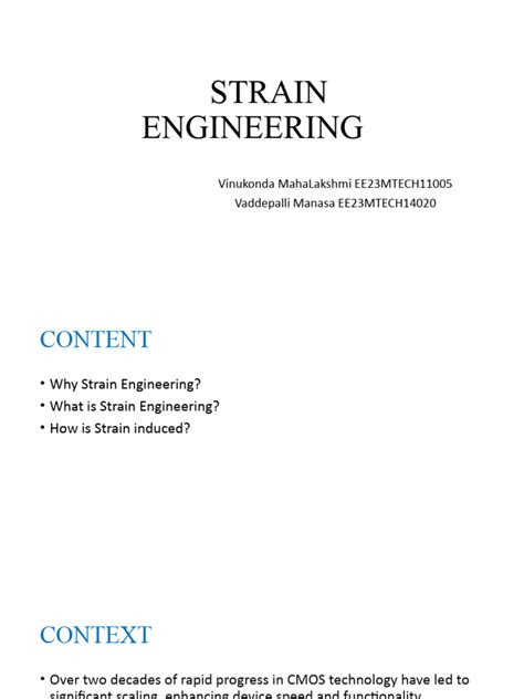 Strain Engineering | PDF | Stress (Mechanics) | Semiconductors 