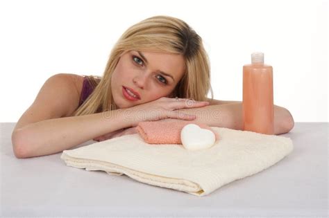 Blonde Beauty Woman At Spa Stock Photo Image Of Glamour 12450328