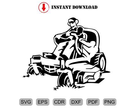 Zero Turn Mower Lawn Mower Outline Svg Digital Download Etsy