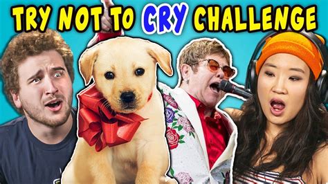 Adults React To Try Not To Cry Challenge Youtube