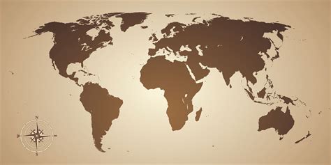 Brown World Map Mural - Déco & Co.