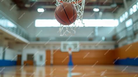 Premium Photo | A basketball in a basketball arena