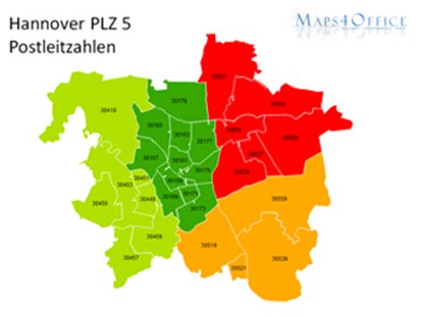 Postleitzahlenkarte Hannover