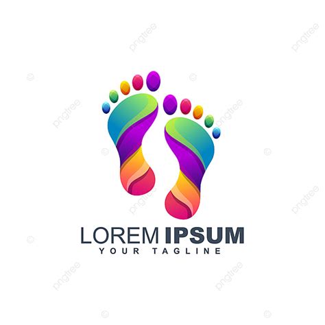 Gambar Template Desain Logo Kaki Berwarna Warni Kaki Telapak Tangan