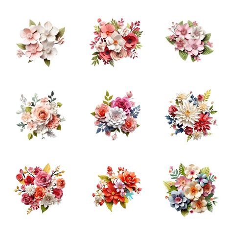 3D Flower Clipart 3D Floral Clip Art 3D Clipart Flowers Floral Clipart ...