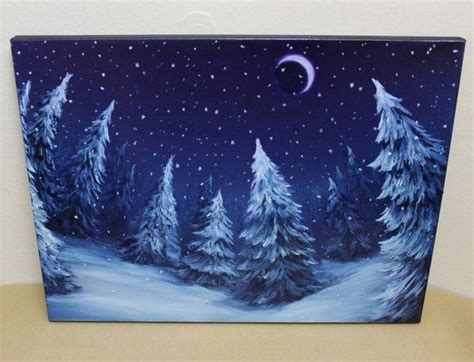 12x16 Original Oil Painting Softly Falling Snow | Etsy | Original oil ...