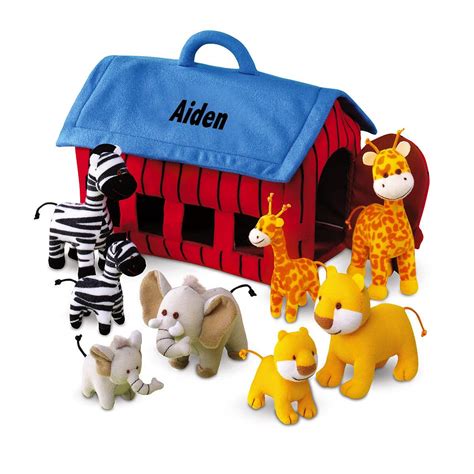 Personalized Plush Zoo Animals Play Set | Lillian Vernon