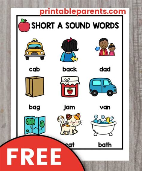 Short A Sound Words Printable Parents 44 Off