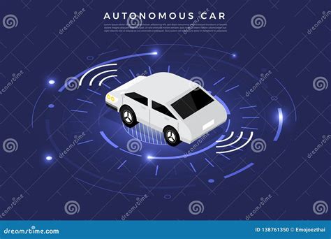 Autonomous Car Self Driving Technology Stock Vector Illustration Of