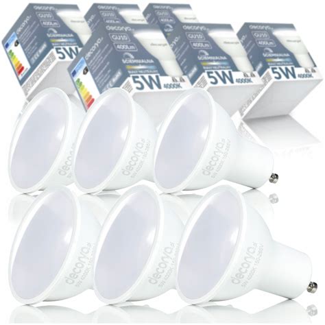 6 ŻARÓWEK GU10 LED ŚCIEMNIALNA 5W BARWA NEUTRALNA DecZarGU10DIM5W NW