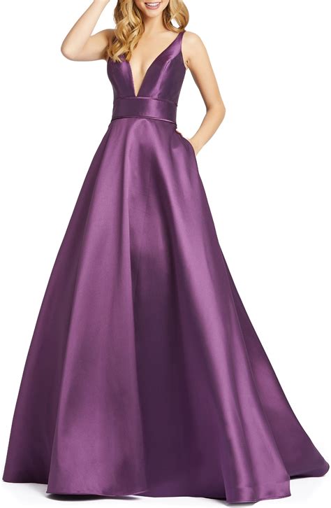 Ieena For Mac Duggal Plunge Neck Taffeta Ballgown Nordstrom Ball