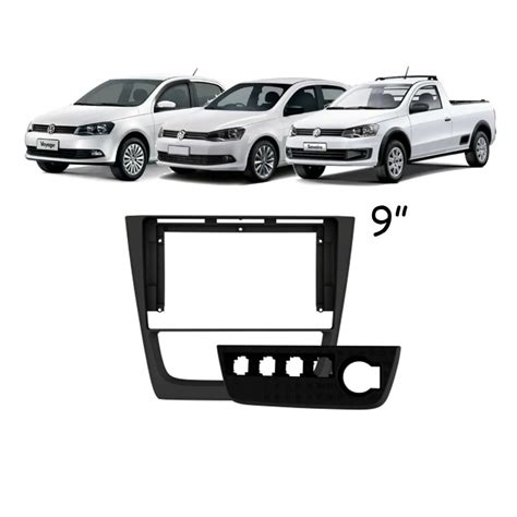 Moldura Painel DVD 2 Din MP5 Central Multimidia 9 Polegadas VW Gol