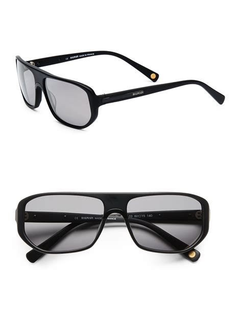 Balmain Modern Geometric Acetate Metal Sunglasses In Black For Men Lyst