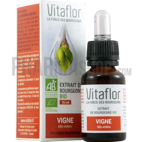 Extrait De Bourgeons BIO Vigne Vitaflor Flacon De 15 Ml